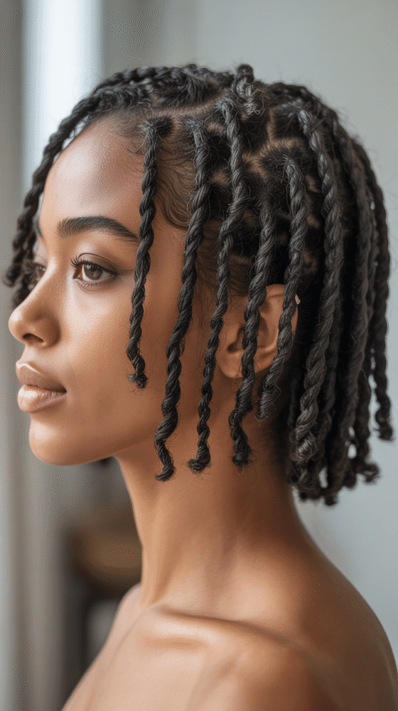 27 Latest Short Dreadlock Styles That Are Easy and Stylish 5 Two-Strand Twist Short Locs