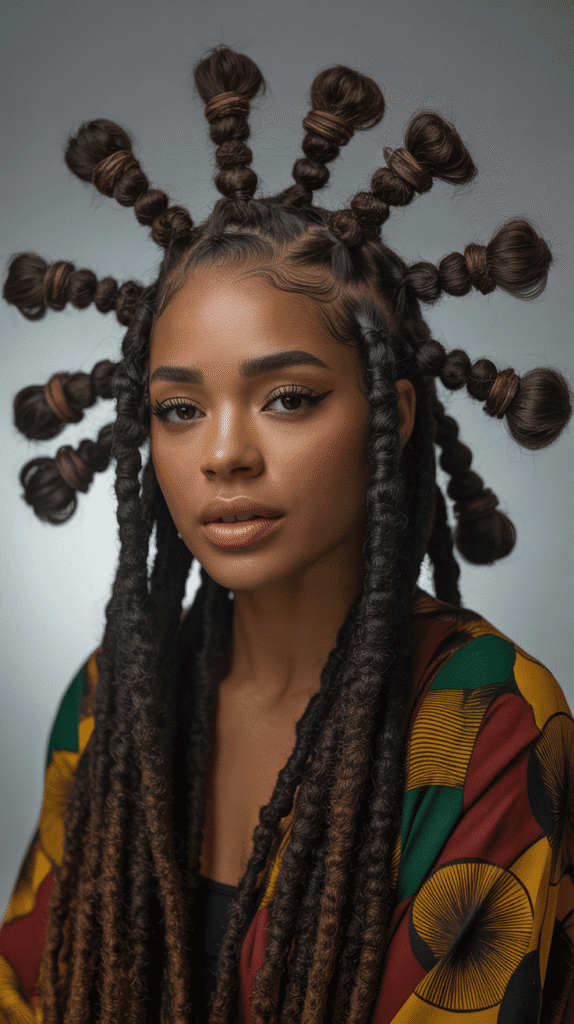 30 Latest Dreadlock Styles for Women That Inspire Confidence 21 Bantu Knots with Locs