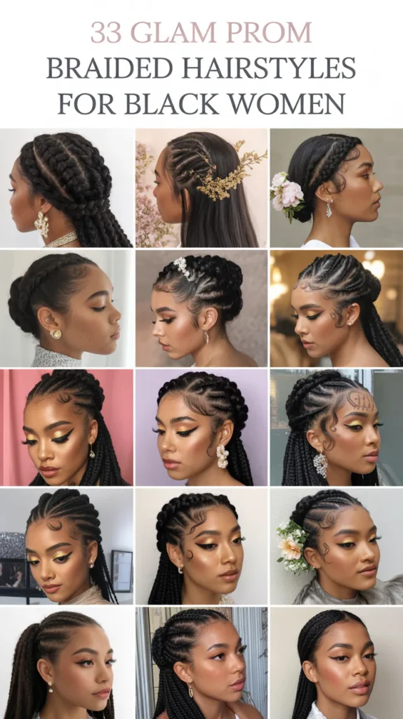 33 Glam Prom Braided Hairstyles for Black Women Glam Prom Braided Hairstyles for Black Women
