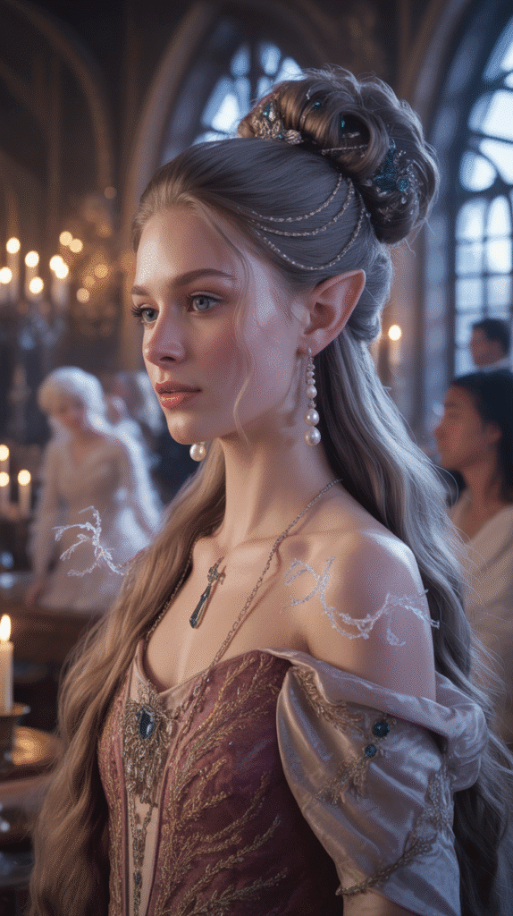 28 Easy Elf Hairstyles You Can Create in Minutes 28 Accessorized Fantasy Updo