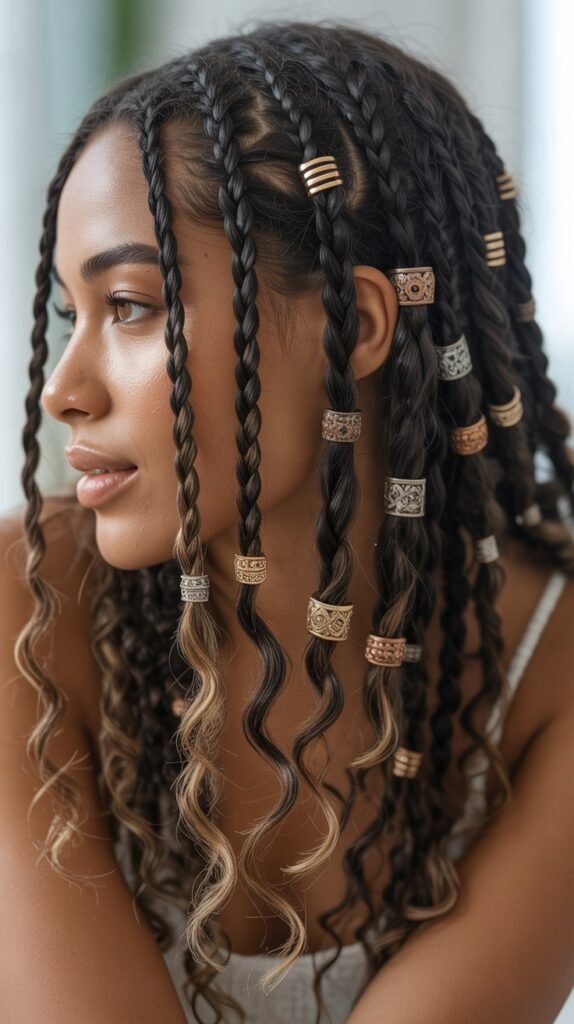 Boho Braids with Hair Rings