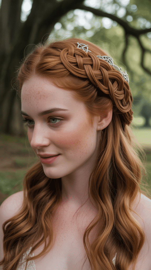 26 Stunning Whimsical Half-Up Hairstyles Perfect for Everyday Magic 26 Celtic Knot Half-Up