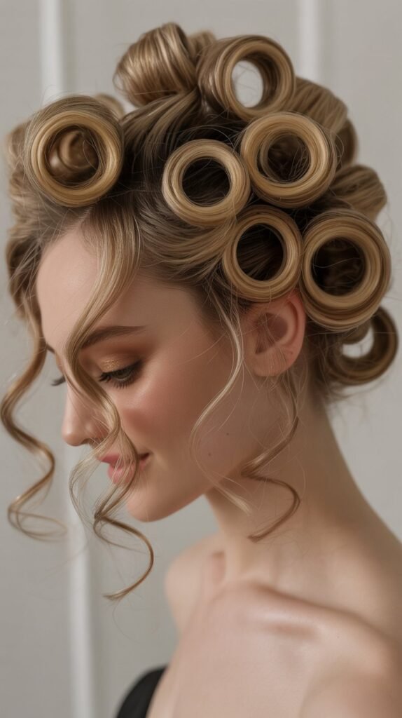 Spiral Curls Pinned Updo