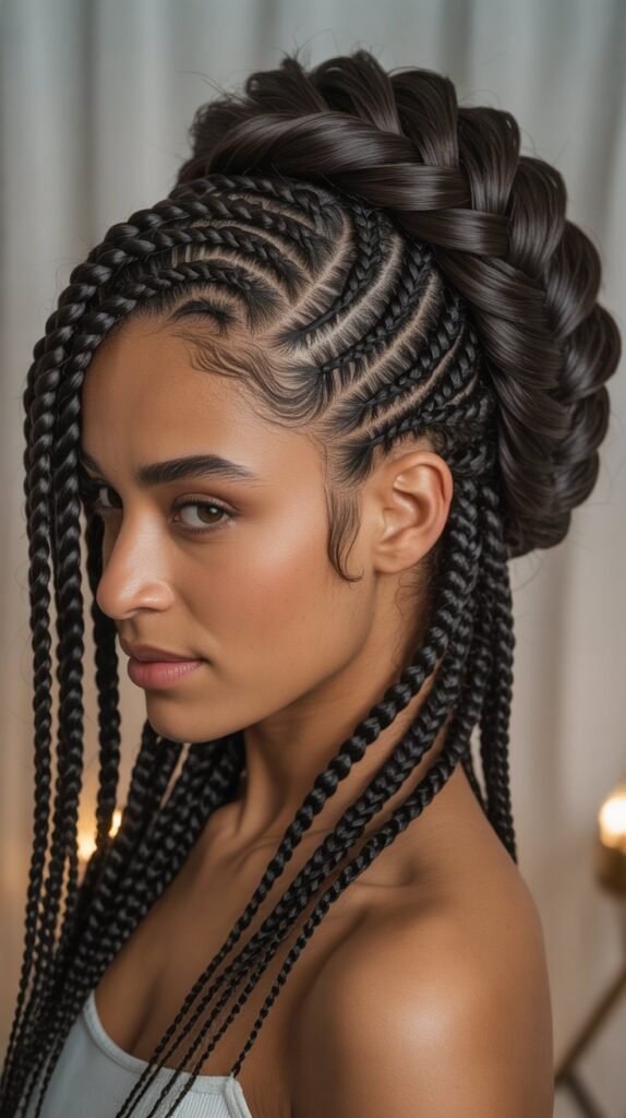 Asymmetrical Braided Updo