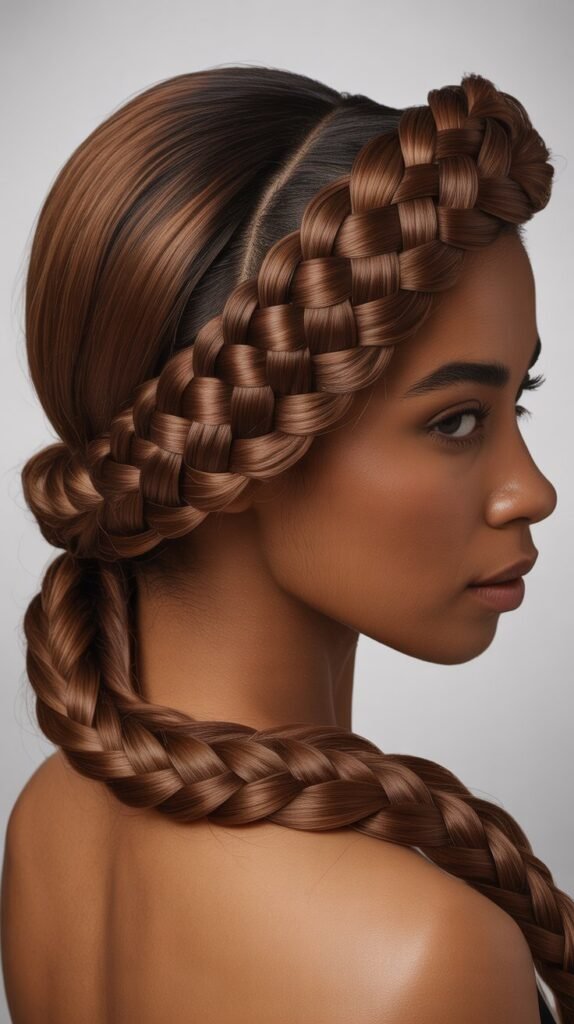 Braided Crown with Low Ponytail