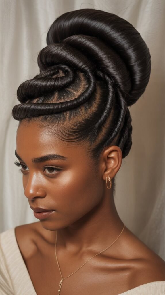 Flat Twist Updo for Sleek Sophistication