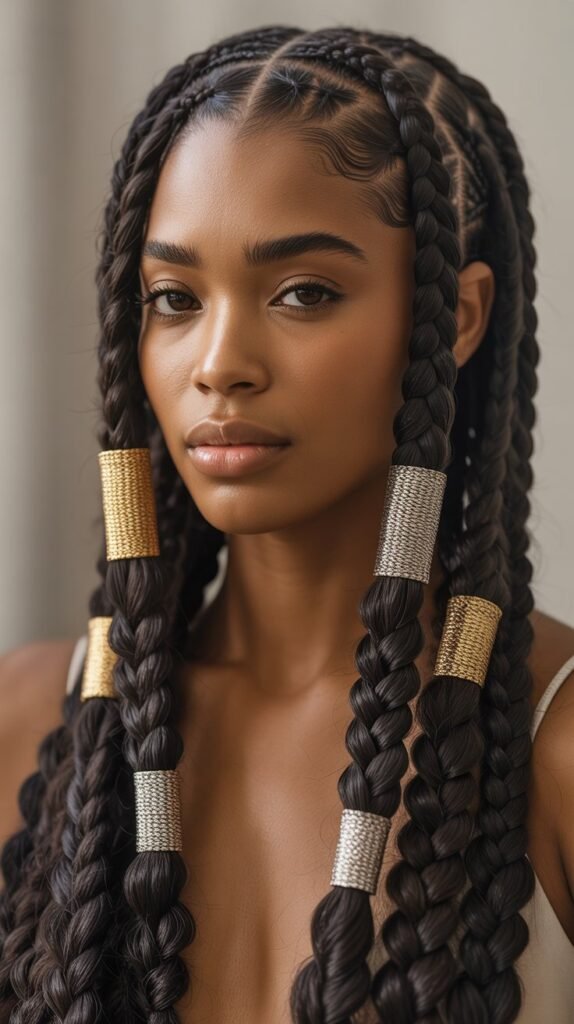 Fulani Braids with Hair Cuffs