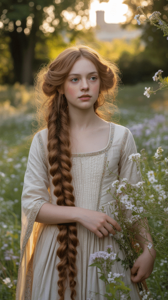 30 Regal Medieval Hairstyles for Princesses and Queens 6 The Waterfall Braid with Loose Curls
