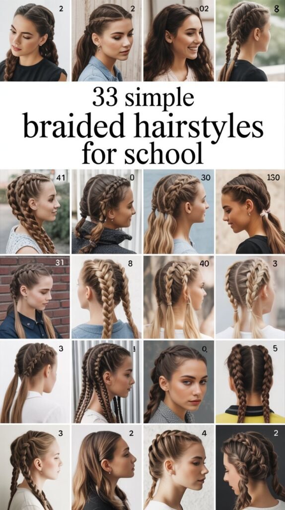 33 Simple Braided Hairstyles for School