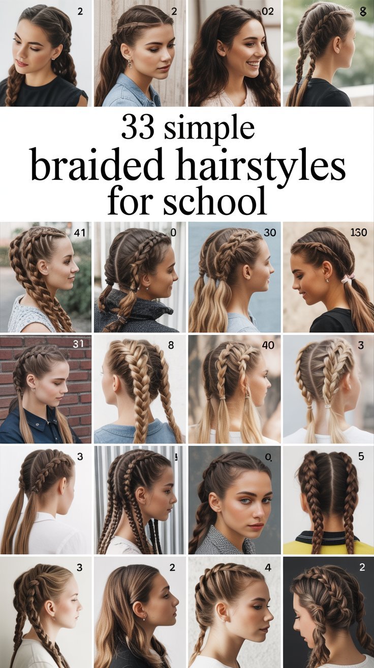 33 Simple Braided Hairstyles for School