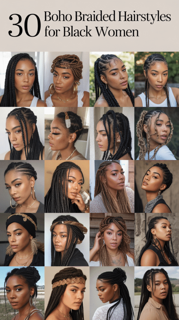 Boho Braided Hairstyles for Black Women