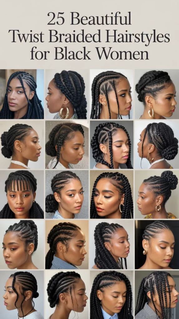 Beautiful Twist Braided Hairstyles for Black Women