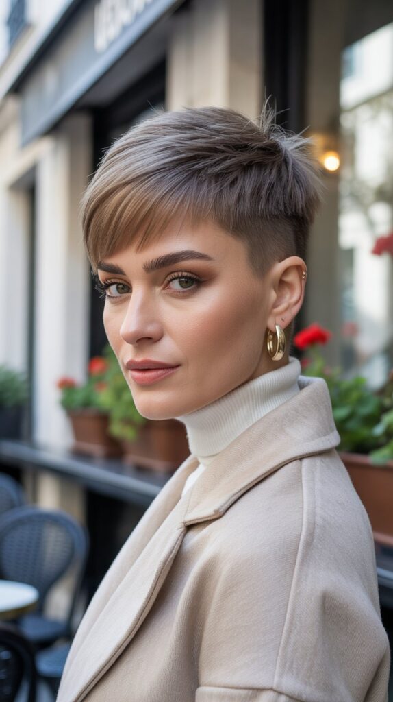 27 Modern French Short Hairstyles That Are Parisian-Approved 16 The Razored Pixie Cut