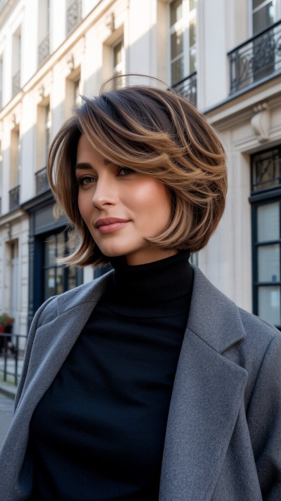 27 Modern French Short Hairstyles That Are Parisian-Approved 10 The Layered Graduated Bob
