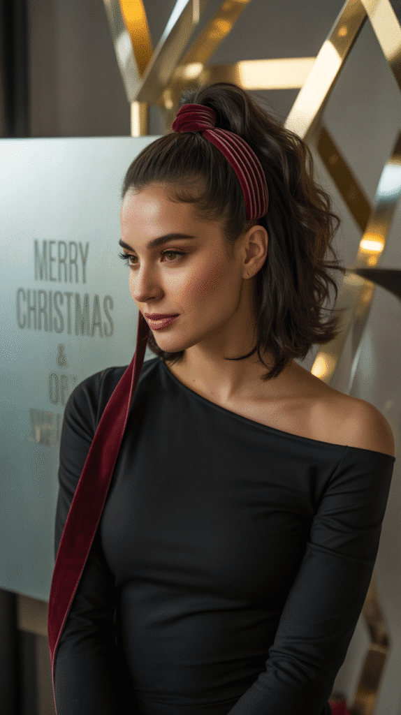 27 Stylish Christmas Party Hairstyles for Mid-Length Hair to Try Now 5 Textured Ponytail with Volume