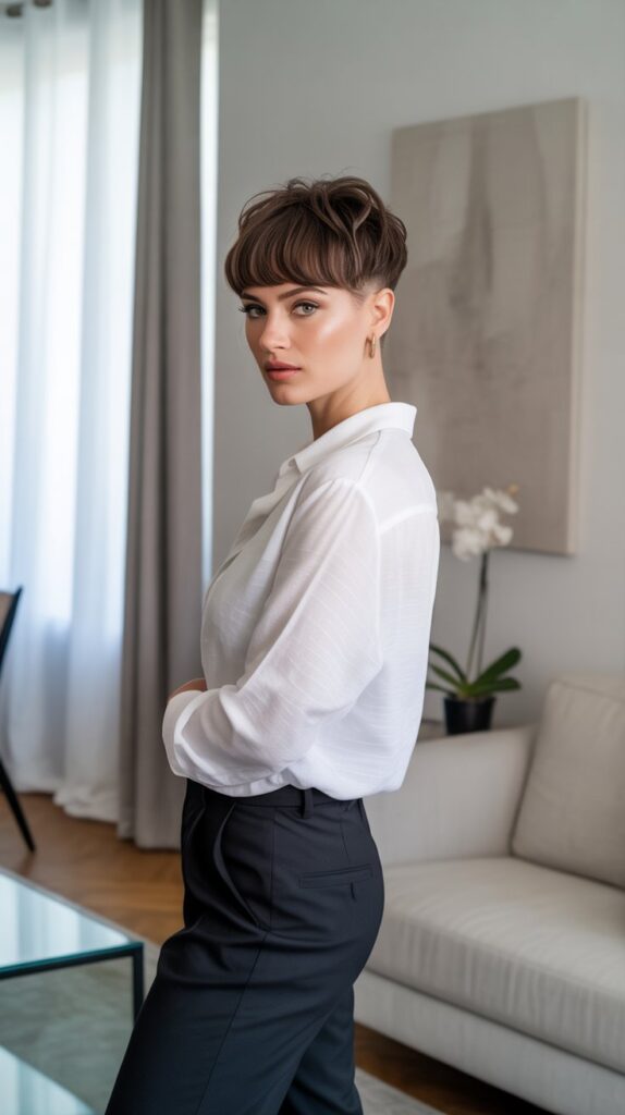 27 Modern French Short Hairstyles That Are Parisian-Approved 3 The French Crop with Bangs