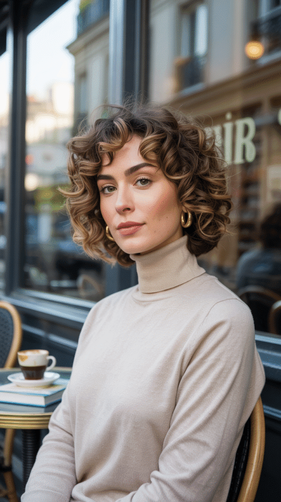 33 Trendy French Hairstyles for Curly Hair That Embrace Natural Beauty 16 Curly French Bob Styling