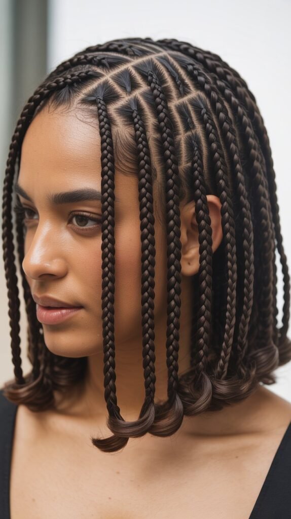 Triangle Part Box Braids