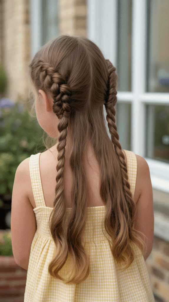27 Easy Hairstyles for Long Hair for School That Are Cute and Quick 10 Twisted Half-Up Style