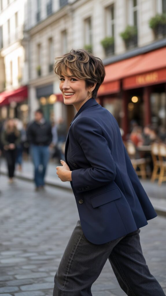 27 Modern French Short Hairstyles That Are Parisian-Approved 23 The Choppy Pixie with Texture