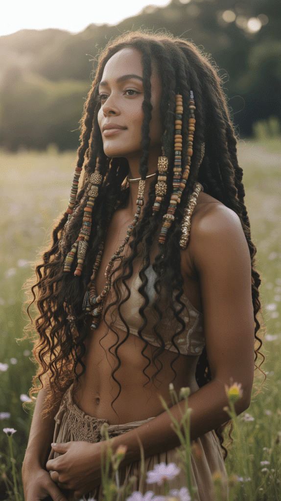 30 Chic Dreadlock Styles for Black Women 2025 You'll Love 30 Long Goddess Locs with Beads