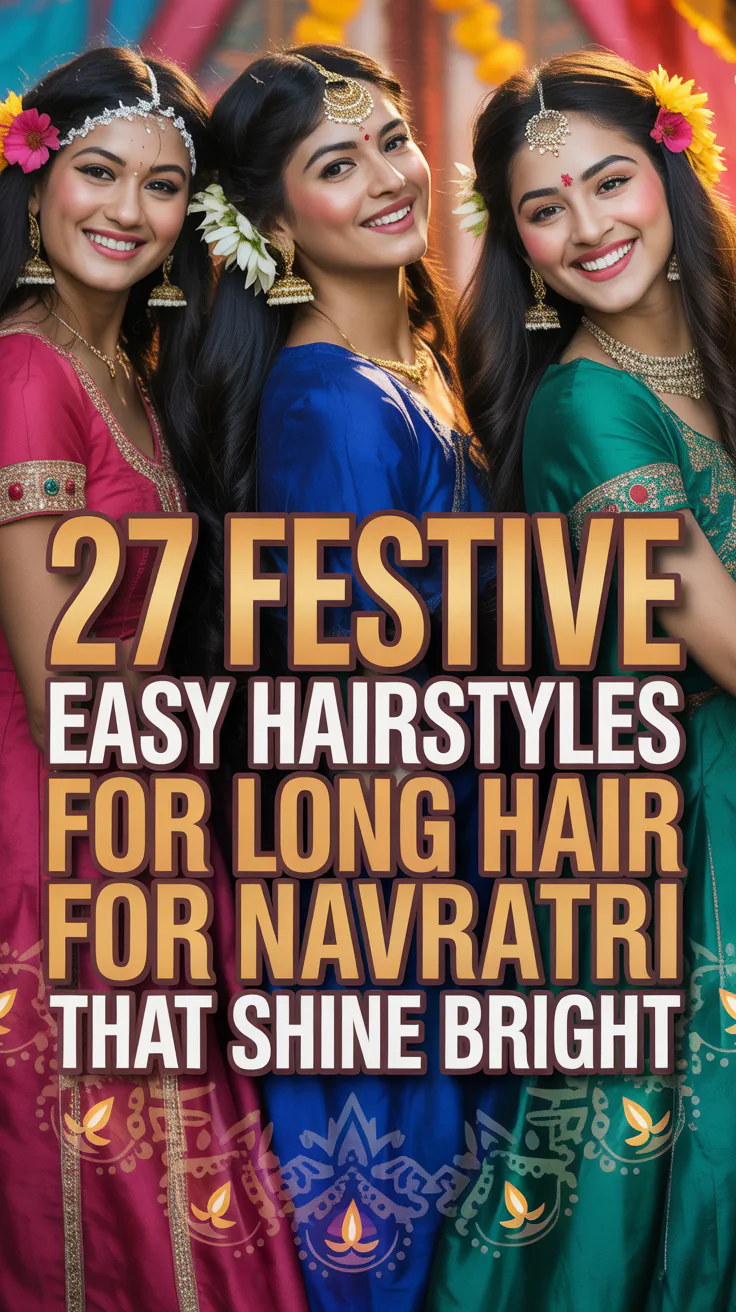27 Festive Easy Hairstyles for Long Hair for Navratri That Shine Bright