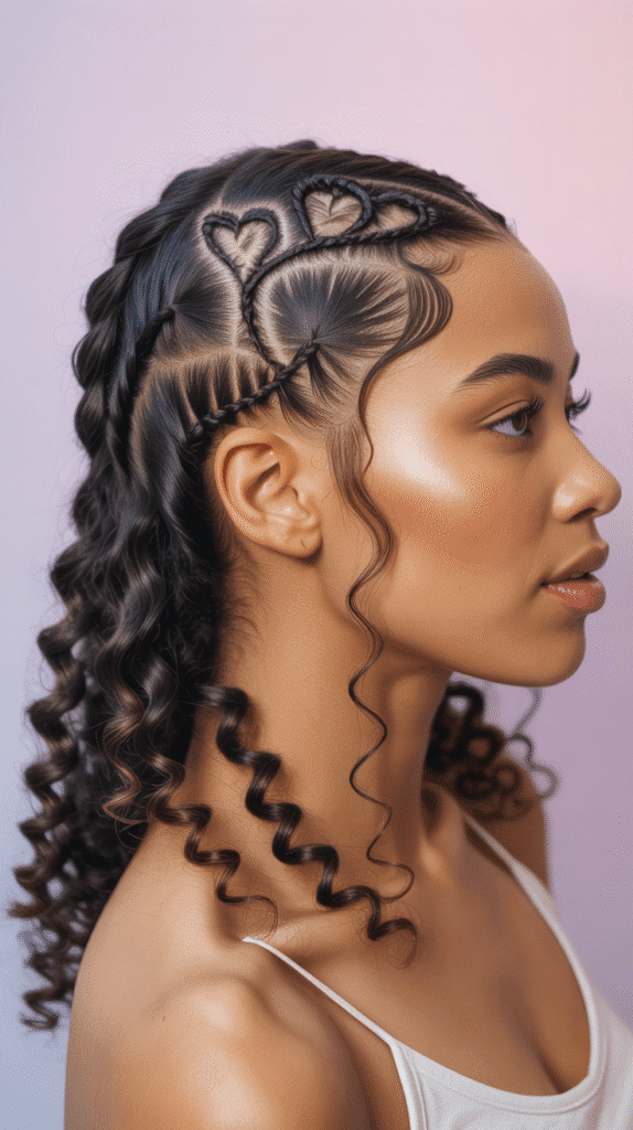 30 Easy Braided Hairstyles for Black Women 27 Heart-Shaped Braids