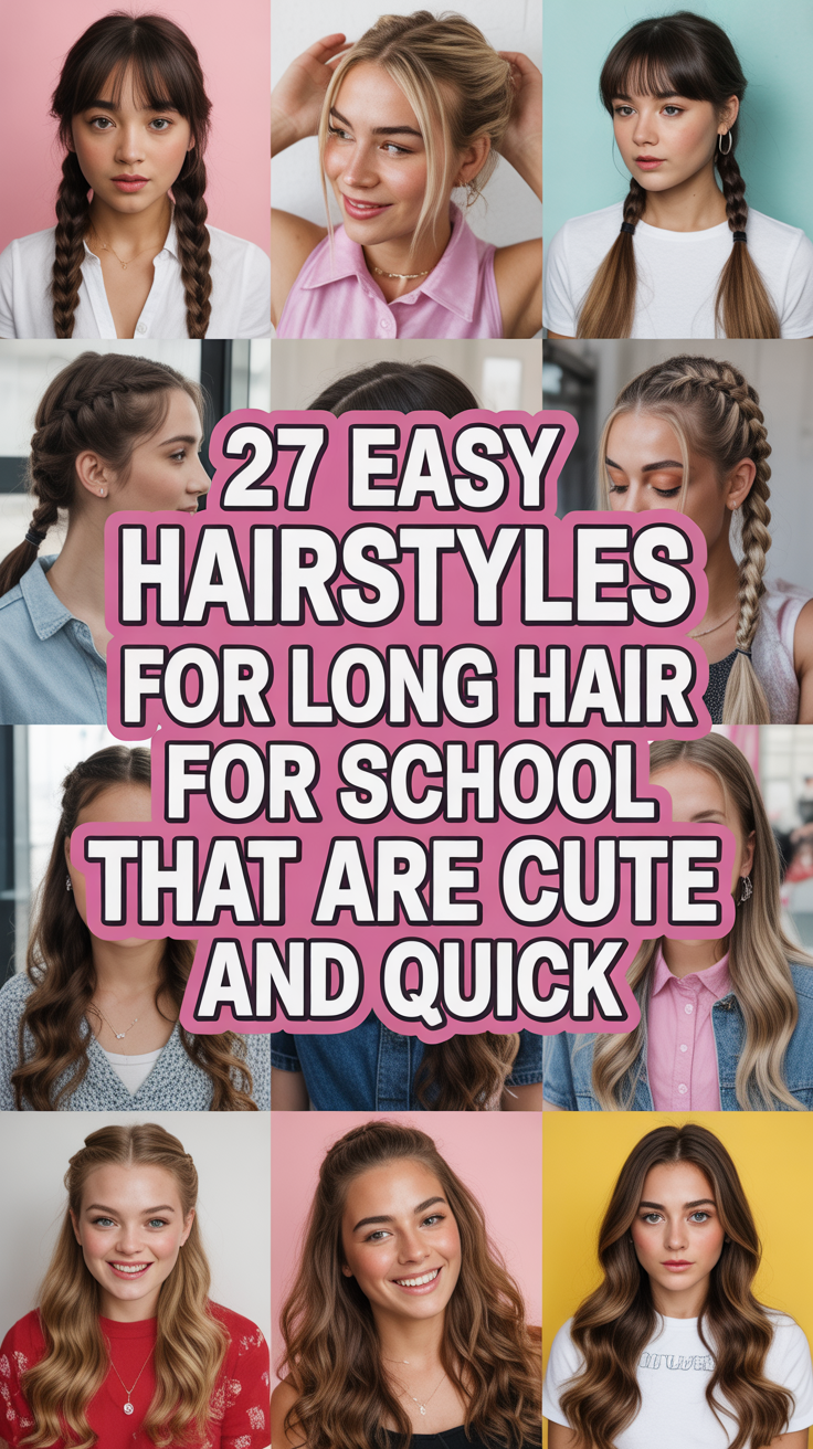 Easy Hairstyles for Long Hair for School That Are Cute and Quick