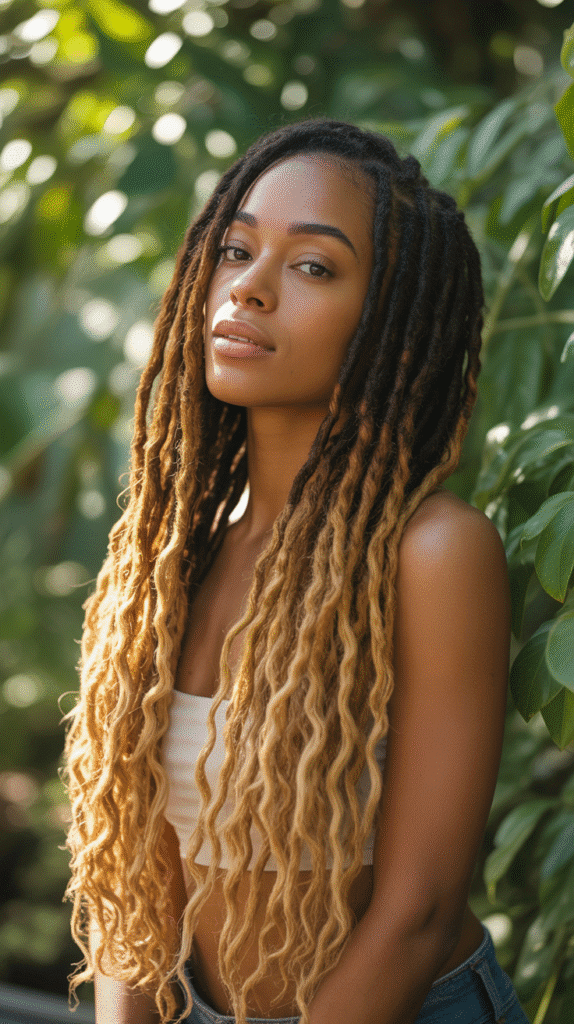 37 Gorgeous Long Dreadlock Styles for Black Women Full of Elegance 15 Long Ombré Locs