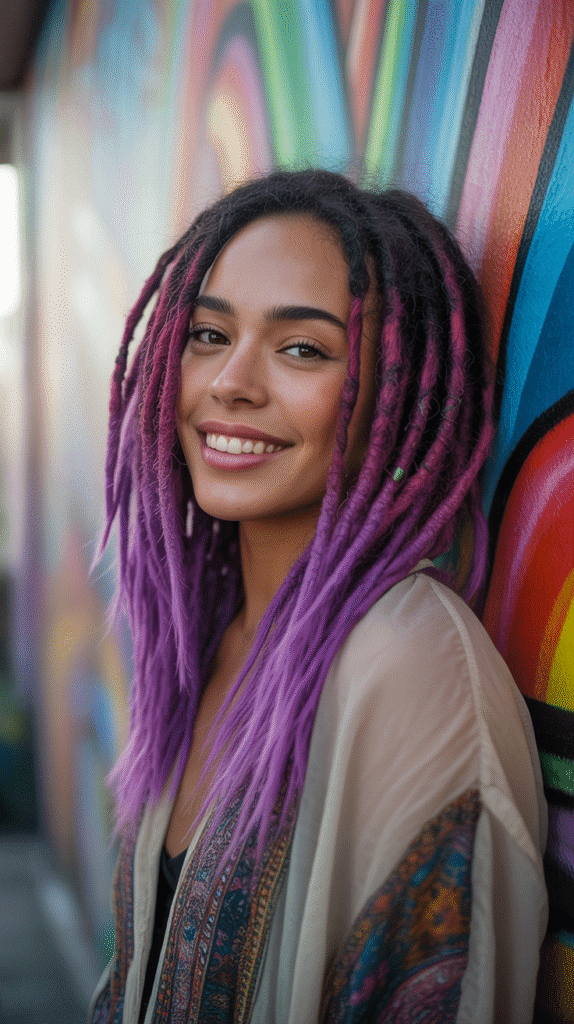 27 Latest Dreadlock Styles for Ladies That Slay Every Look 3 Colorful Dreadlocks with Ombre Effect