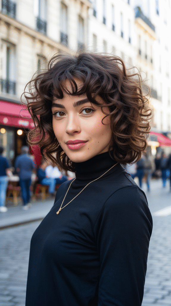 33 Trendy French Hairstyles for Curly Hair That Embrace Natural Beauty 33 Layered Curls with French Fringe