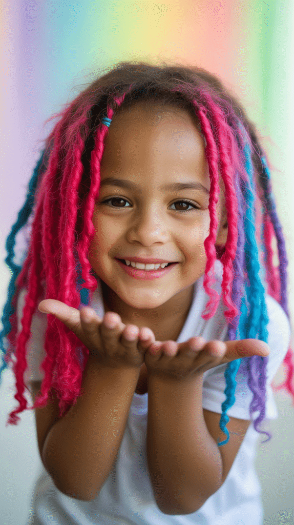 30 Latest Dreadlock Styles for Kids That Are Adorable 10 Colored Tips on Locs