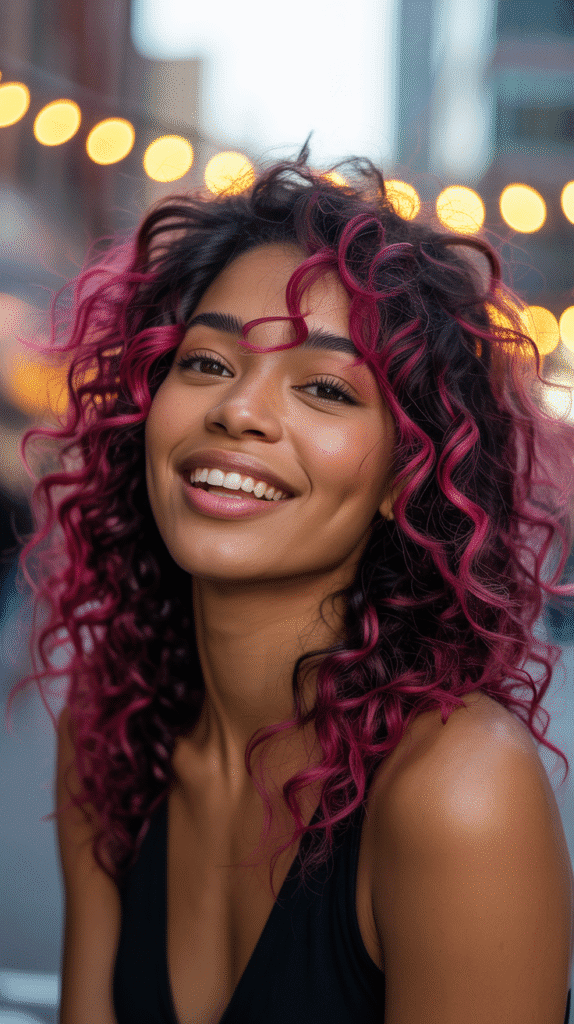 31 Bold Winter Hair Color Ideas for Black Women to Brighten the Cold Months 16 Magenta Tips