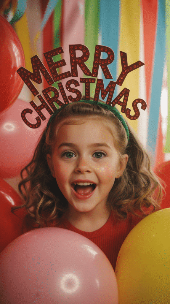 30 Cute Christmas Party Hairstyles for Kids That Are Adorable 24 Crimped Hair with Christmas Headband