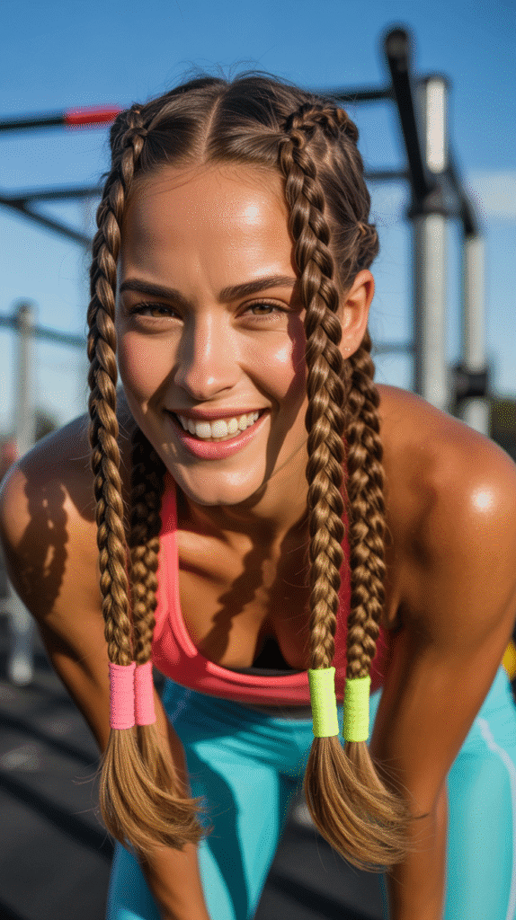 25 Easy Whimsical Hairstyles You Can Create in Minutes 17 Double Dutch Delight