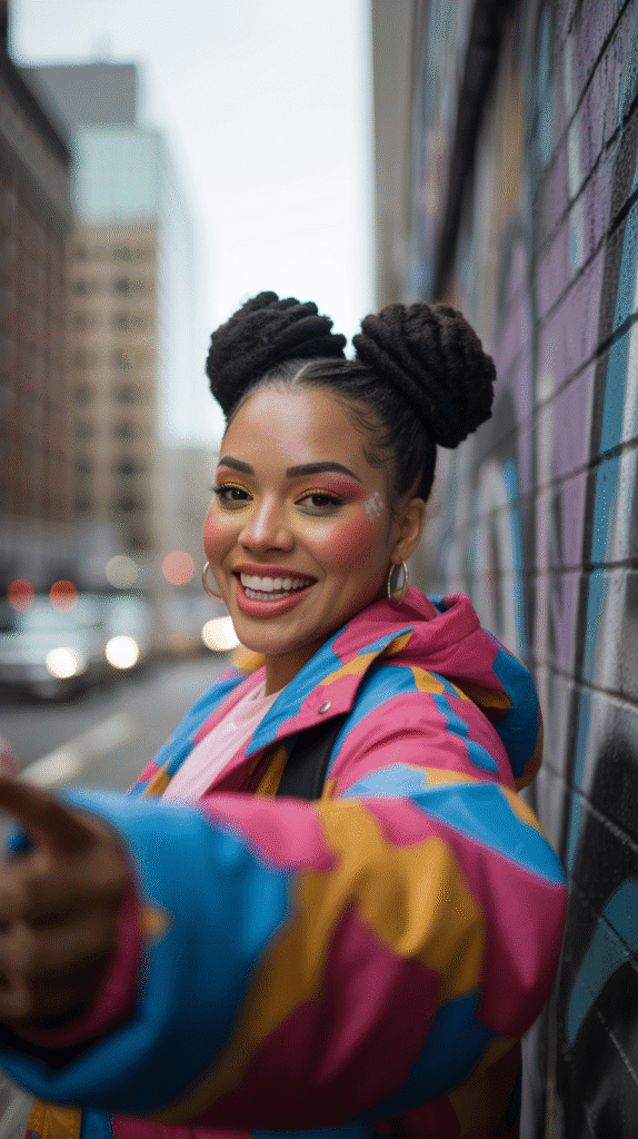 33 Elegant Winter Hairstyles for African American Women of All Ages 20 Space Buns