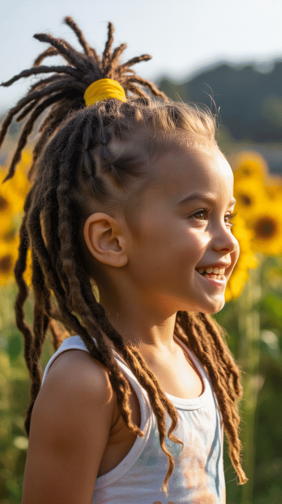 37 Adorable Dreadlock Styles for Kids That Are Easy & Cute 3 High Ponytail Dreads