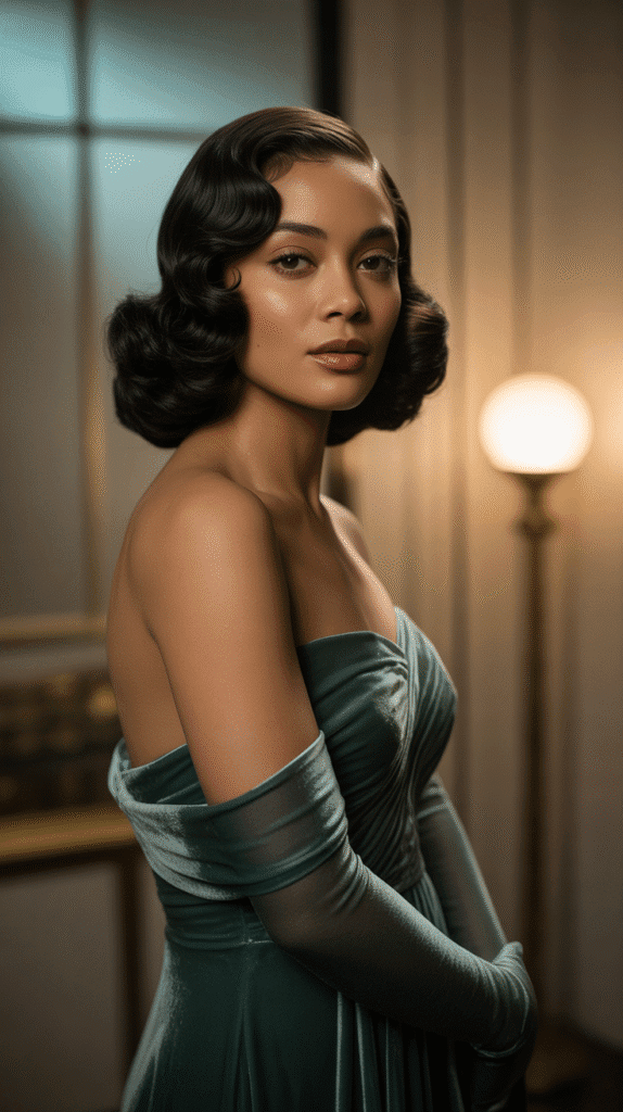 30 Beautiful 1930s Hairstyles for Black Women That Inspire Grace 8 Deep Side Part with Cascading Waves