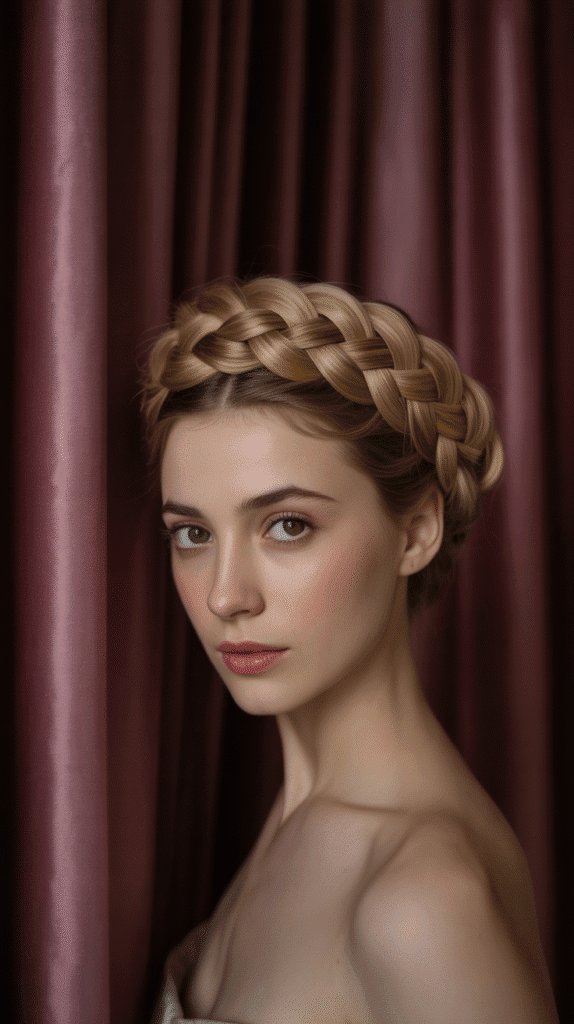 33 Vintage 1930s Updo Hairstyles for Special Occasions 29 Coronet Braid Updo