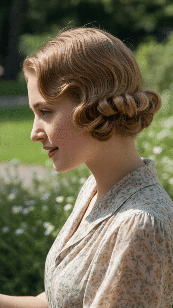 33 Elegant 1930s Updo Hairstyles for Long Hair You Must Try 8 Gibson Tuck with Waves