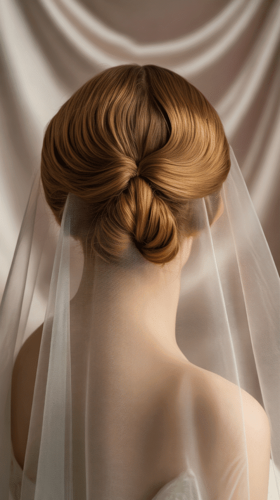 33 Elegant 1930s Updo Hairstyles for Long Hair You Must Try 19 Rolled Sides with Center Bun