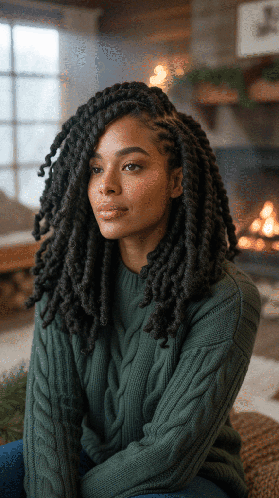 27 Best Winter Braided Hairstyles for Black Women to Stay Cute & Cozy 18 Marley Twists