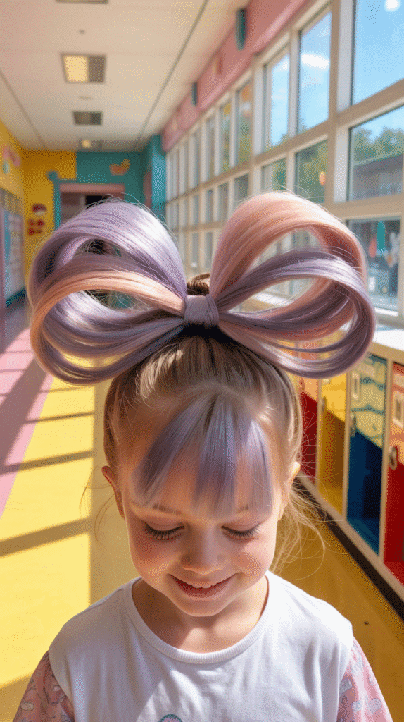 27 Easy Hairstyles for Long Hair for School That Are Cute and Quick 22 Bow Bun