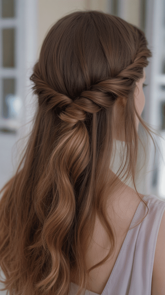 26 Stunning Whimsical Half-Up Hairstyles Perfect for Everyday Magic 1 Classic Twisted Half-Up