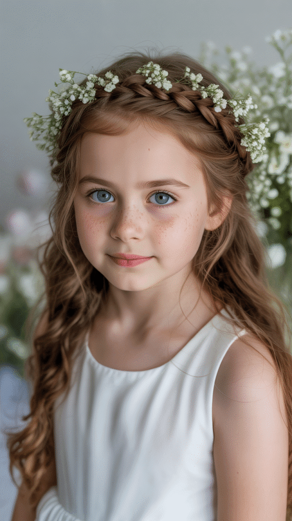 27 Easy Braided Hairstyles for Kids 5 Crown Braid