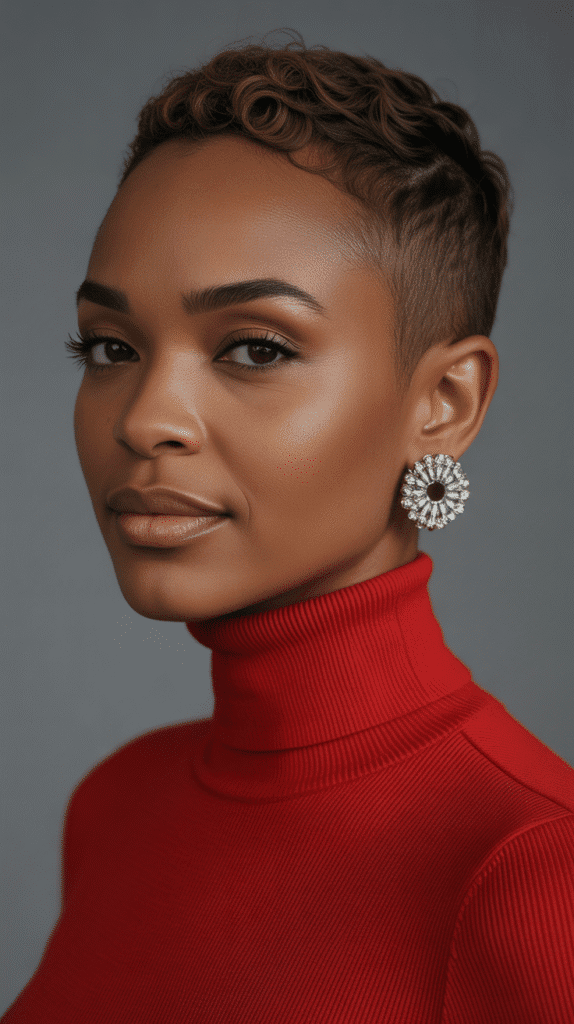 33 Elegant Winter Hairstyles for African American Women of All Ages 6 Pixie Cut with Tapered Sides