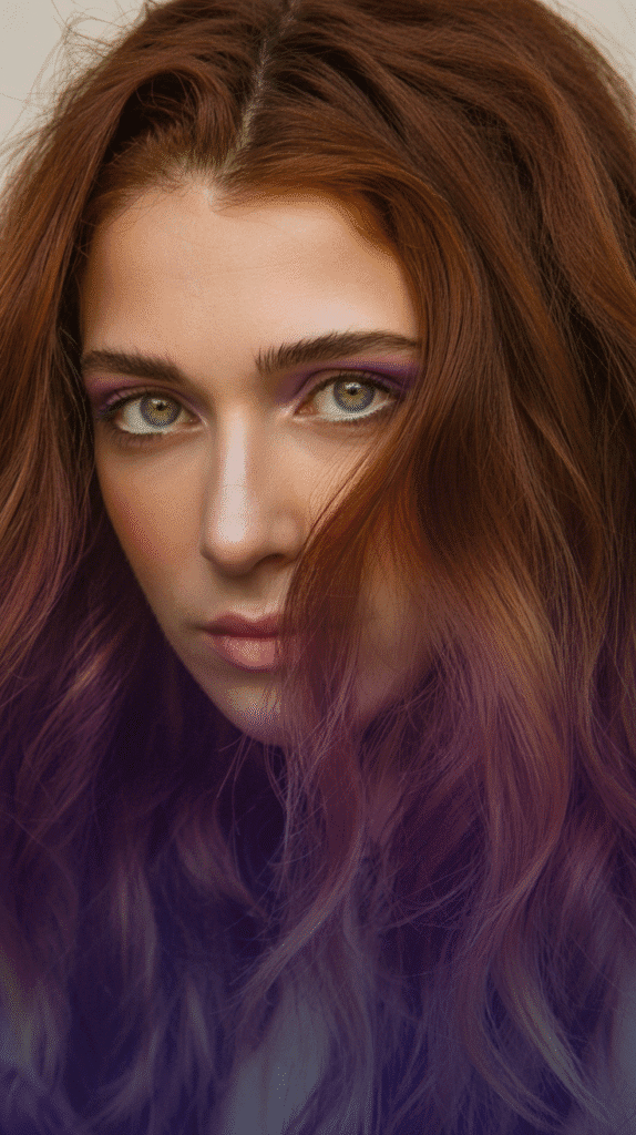 30 Gorgeous Hair Colors for Brown Hair and Green Eyes You'll Love 27  Plum Lowlights