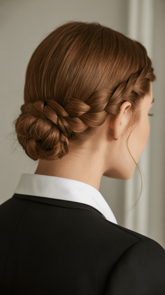 27 Easy Hairstyles for Long Hair for School That Are Cute and Quick 19 Low Braided Bun