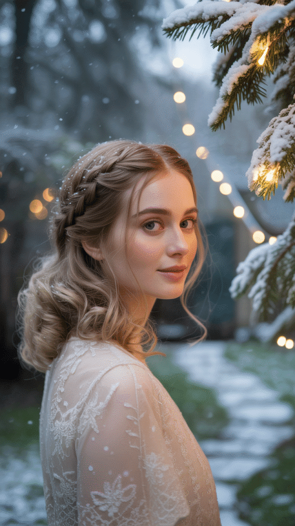 33 Simple Christmas Party Hairstyles for Medium Hair That Look Stunning 13 Waterfall Braid with Curled Ends