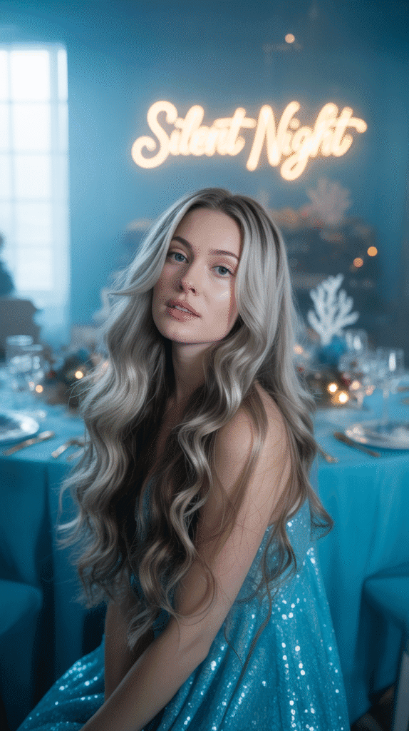 30 Elegant Christmas Party Hairstyles for Long Hair You'll Love 27 Mermaid Waves